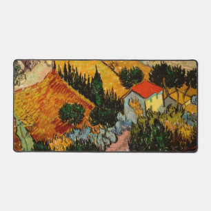 Vincent van Gogh - Landschaft, Haus und Pflüger Schreibtischunterlage