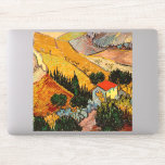 Vincent van Gogh - Landschaft, Haus und Plowman Aufkleber<br><div class="desc">Landschaft mit Haus und Plowman / Tal mit Plowman Seen von oben - Vincent van Gogh,  1889</div>