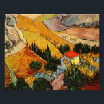 Vincent van Gogh - Landschaft, Haus und Plowman Fotodruck<br><div class="desc">Landschaft mit Haus und Plowman / Tal mit Plowman Seen von oben - Vincent van Gogh,  1889</div>