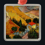 Vincent van Gogh - Landschaft, Haus und Plowman Ornament Aus Metall<br><div class="desc">Landschaft mit Haus und Plowman / Tal mit Plowman Seen von oben - Vincent van Gogh,  1889</div>