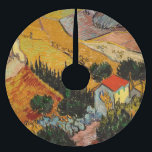 Vincent van Gogh - Landschaft, Haus und Plowman Polyester Weihnachtsbaumdecke<br><div class="desc">Landschaft mit Haus und Plowman / Tal mit Plowman Seen von oben - Vincent van Gogh,  1889</div>