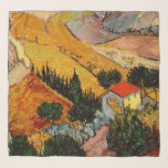 Vincent van Gogh - Landschaft, Haus und Plowman Schal<br><div class="desc">Landschaft mit Haus und Plowman / Tal mit Plowman Seen von oben - Vincent van Gogh,  1889</div>