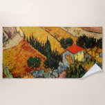 Vincent van Gogh - Landschaft, Haus und Plowman Strandtuch<br><div class="desc">Landschaft mit Haus und Plowman / Tal mit Plowman Seen von oben - Vincent van Gogh,  1889</div>