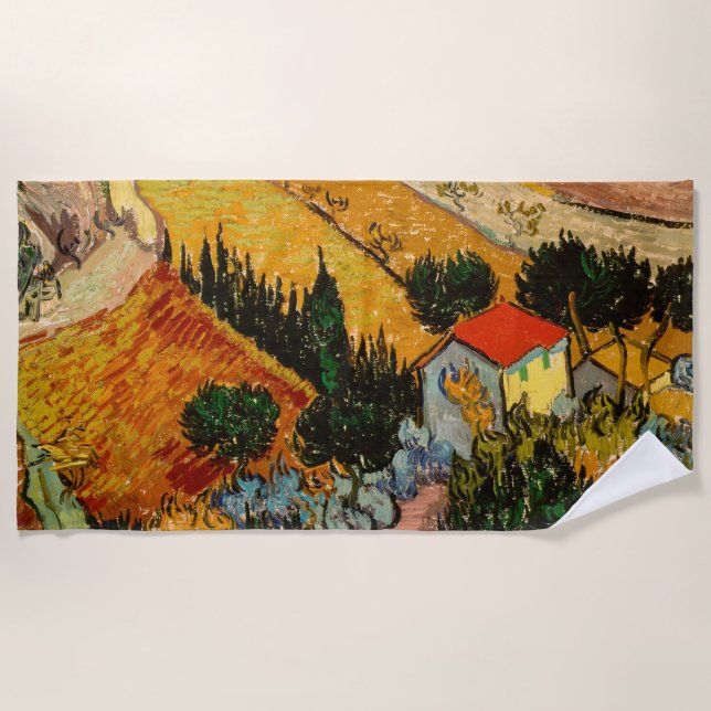 Vincent van Gogh - Landschaft, Haus und Plowman Strandtuch (Vorderseite)
