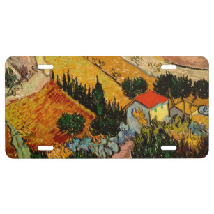 Vincent van Gogh - Landschaft, Haus und Plowman US Nummernschild