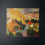 Vincent van Gogh - Landschaft, Haus und Plowman Wandteppich<br><div class="desc">Landschaft mit Haus und Plowman / Tal mit Plowman Seen von oben - Vincent van Gogh,  1889</div>