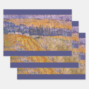 Vincent van Gogh - Landschaft in Auvers bei Regen Geschenkpapier Set