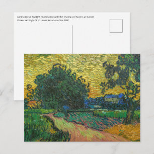 Vincent van Gogh - Landschaft in der Dämmerung Postkarte