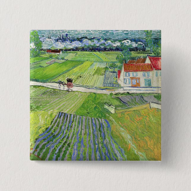 Vincent van Gogh - Landschaft mit Beförderung & Zu Button (Vorderseite)