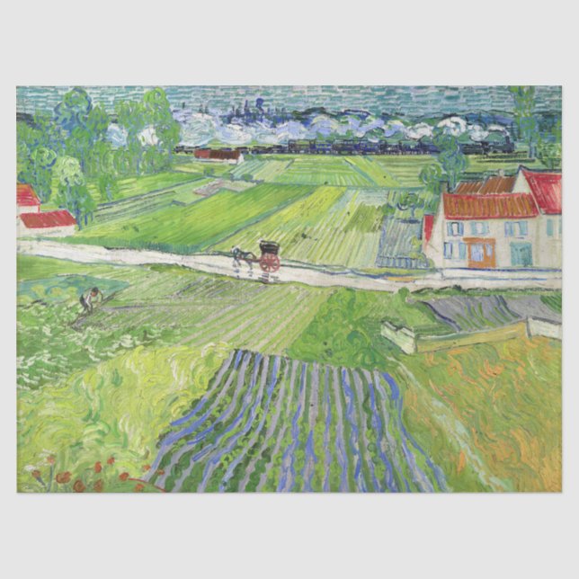 Vincent van Gogh - Landschaft mit Beförderung & Zu Seidenpapier (Vorderseite)