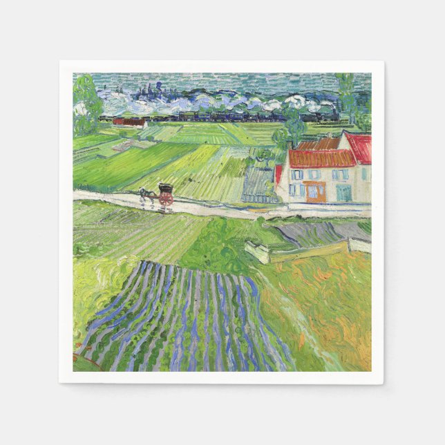 Vincent van Gogh - Landschaft mit Beförderung & Zu Serviette (Vorderseite)