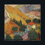 Vincent van Gogh | Landschaft mit Haus & Plowman Magnet<br><div class="desc">Landschaft mit Haus und Plowman,  1889 | von Vincent van Gogh | Art Location: Hermitage,  St. Petersburg,  Russland | Dutch Artist | Image Collection number: BAL385504</div>