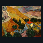Vincent van Gogh | Landschaft mit Haus & Plowman Poster<br><div class="desc">Bildsammlung Nummer: BAL385504 Landschaft mit Haus und Plowman,  1889 (Öl auf Leinwand). Gogh,  Vincent van (1853-1890) Öl auf Leinwand. Hermitage,  St. Petersburg,  Russland . 1889</div>