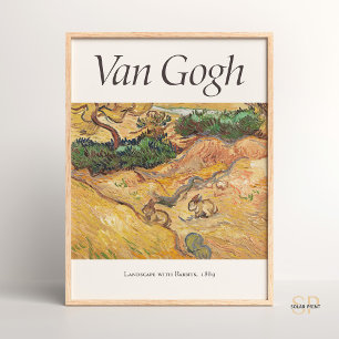 Vincent van Gogh Landschaft mit Kaninchen Kunst dr Poster