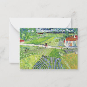 Vincent van Gogh - Landschaft mit Kutsche & Zug Mitteilungskarte