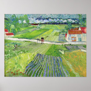 Vincent van Gogh - Landschaft mit Kutsche & Zug Poster