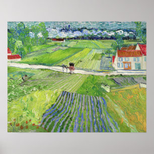 Vincent van Gogh - Landschaft mit Kutsche & Zug Poster