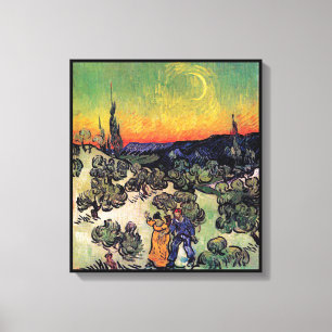 Vincent Van Gogh - Landschaft mit Paar Kunstwerk Leinwanddruck