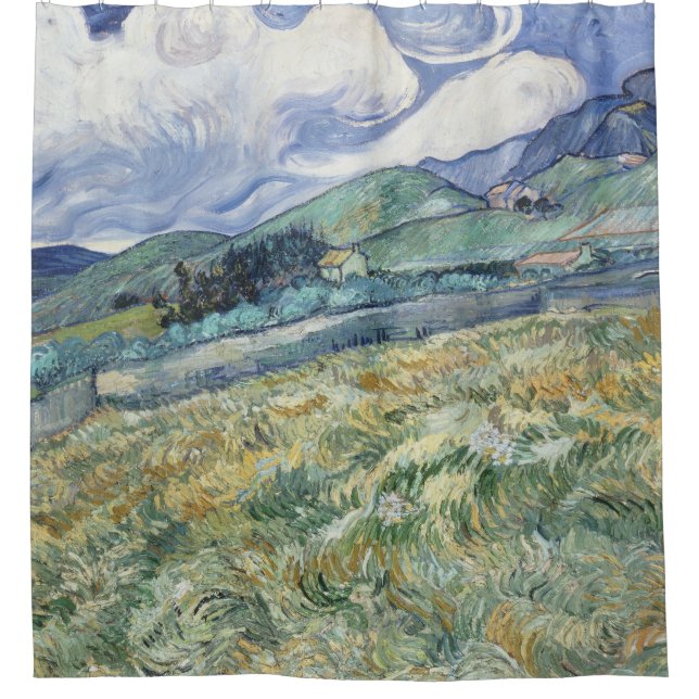 Vincent Van Gogh - Landschaft von Saint-Remy Duschvorhang (Vorderseite)