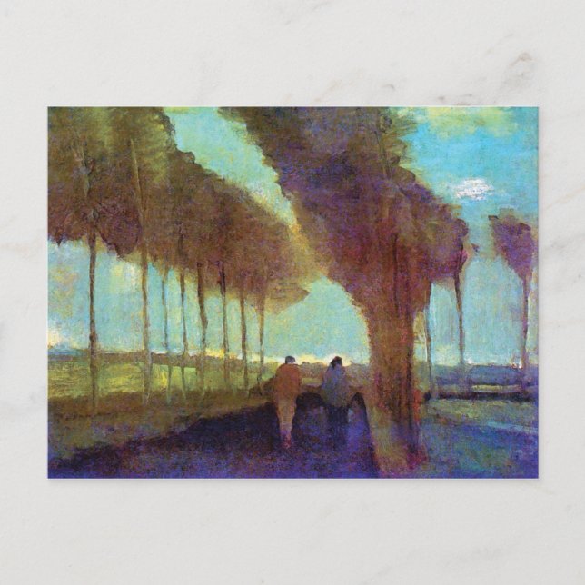 Vincent Van Gogh - Landstraße mit zwei Zahlen Postkarte (Vorderseite)