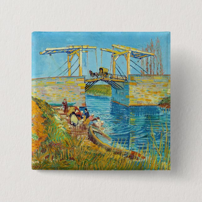 Vincent van Gogh - Langlois Bridge bei Arles #1 Button (Vorderseite)