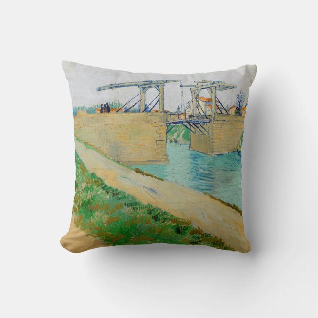 Vincent van Gogh - Langlois Bridge bei Arles #2 Kissen (Vorderseite)
