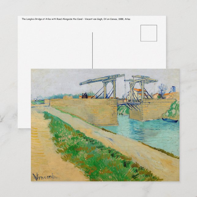 Vincent van Gogh - Langlois Bridge bei Arles #2 Postkarte (Vorne/Hinten)