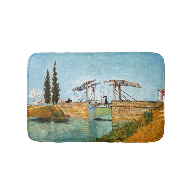 Vincent van Gogh - Langlois Bridge bei Arles #3 Badematte (Vorderseite)