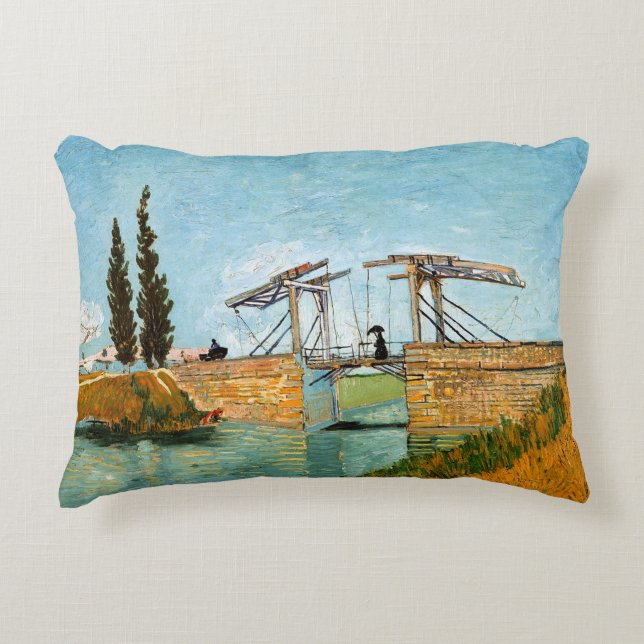 Vincent van Gogh - Langlois Bridge bei Arles #3 Dekokissen (Vorderseite)