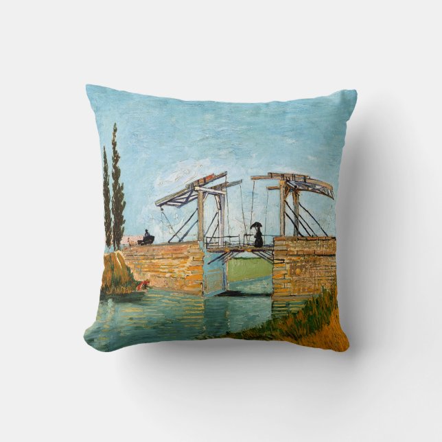 Vincent van Gogh - Langlois Bridge bei Arles #3 Kissen (Vorderseite)