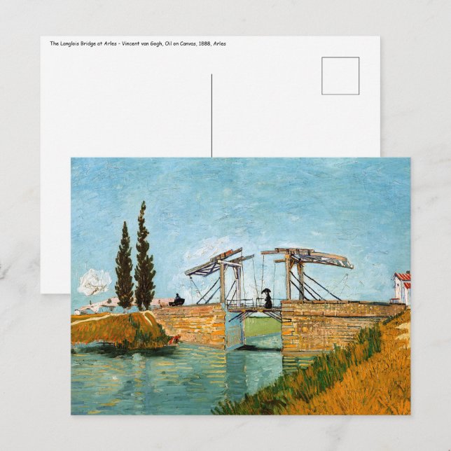 Vincent van Gogh - Langlois Bridge bei Arles #3 Postkarte (Vorne/Hinten)