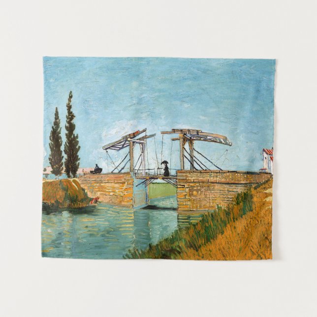 Vincent van Gogh - Langlois Bridge bei Arles #3 Wandteppich (Vorderseite (Horizontal))