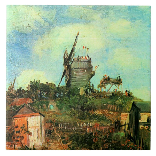 Vincent van Gogh, Le Moulin de la Galette 3, Fliese (Vorderseite)