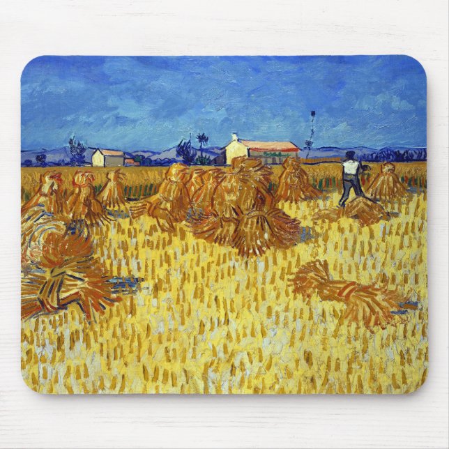 Vincent van Gogh-Mais-Ernte in Provence Mousepad (Vorne)