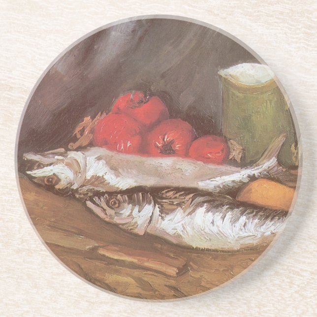 Vincent van Gogh - Makrele, Zitronen und Tomaten Sandstein Untersetzer (Vorne)