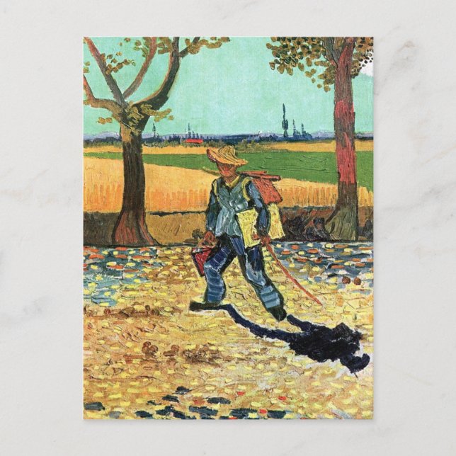 Vincent Van Gogh - Maler auf dem Weg zur Arbeit Postkarte (Vorderseite)