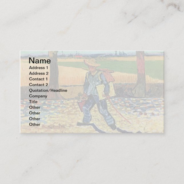 Vincent Van Gogh - Maler auf dem Weg zur Arbeit Visitenkarte (Vorderseite)