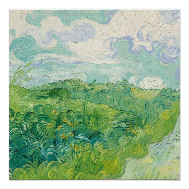 Vincent Van Gogh Malerei Grüne Weizenfelder  Poster (Vorderseite)