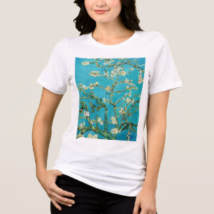 Vincent Van Gogh malt Mandelblüten Tri-Blend Shirt