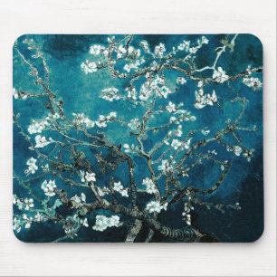 Vincent Van Gogh Mandelblüten Dunkles Türkis Mousepad