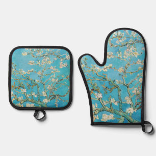 Vincent van Gogh - Mandelblüten Ofenhandschuh & Topflappen-Set