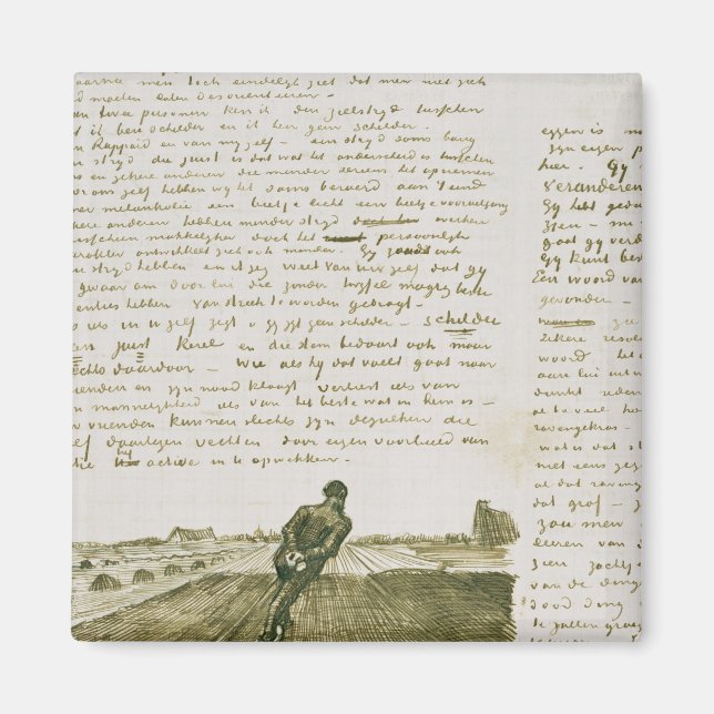 Vincent van Gogh | Mann, der eine Harfe zieht Magnet (Vorne)