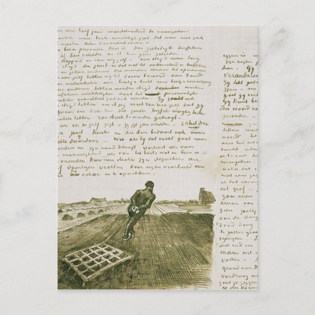 Vincent van Gogh | Mann, der eine Harfe zieht Postkarte (Vorderseite)