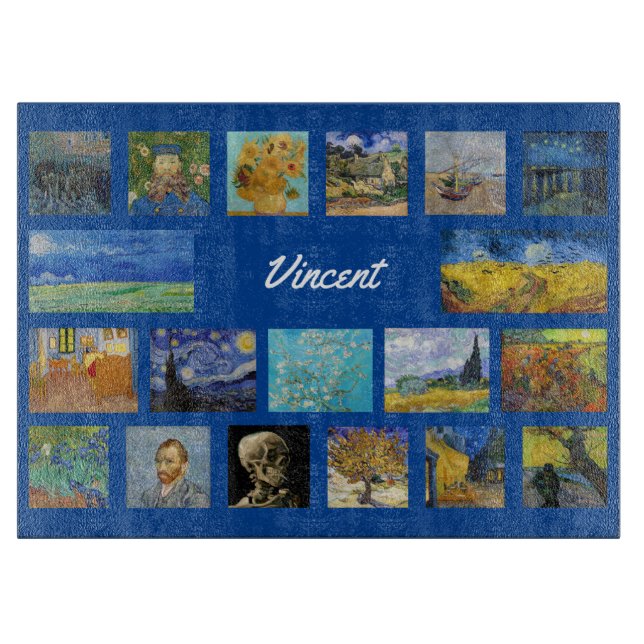 Vincent Van Gogh - Masterpiece Grid Schneidebrett (Vorderseite)