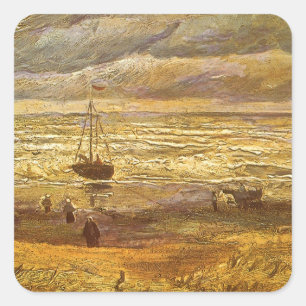 Vincent van Gogh - Meer bei Scheveningen Quadratischer Aufkleber