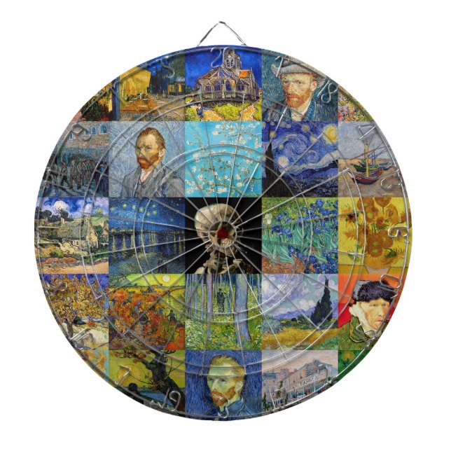 Vincent van Gogh - Meisterwerke Mosaic Patchwork Dartscheibe (vorne)