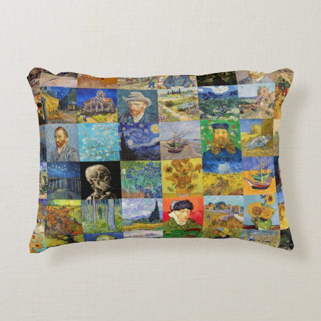 Vincent van Gogh - Meisterwerke Mosaic Patchwork Dekokissen (Vorderseite)