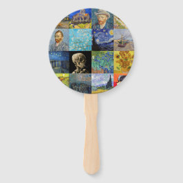 Vincent van Gogh - Meisterwerke Mosaic Patchwork Fächer
