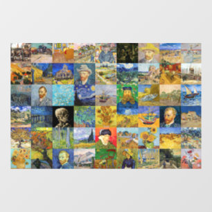 Vincent van Gogh - Meisterwerke Mosaic Patchwork Fensteraufkleber