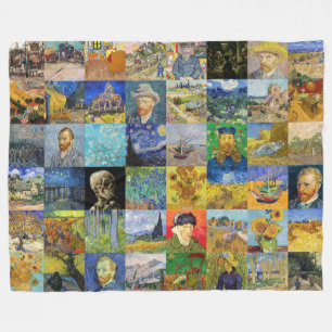 Vincent van Gogh - Meisterwerke Mosaic Patchwork Fleecedecke